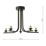 Cradle 5 Light Semi Flush Matt Black Frame Only