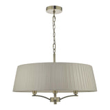 Cristin 4 Light Pendant Antique Brass With Taupe Shade