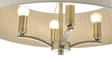 Cristin 4 Light Pendant Antique Brass With Taupe Shade