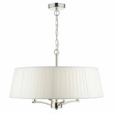 Cristin 4 Light Pendant Polished Nickel With Ivory Shade