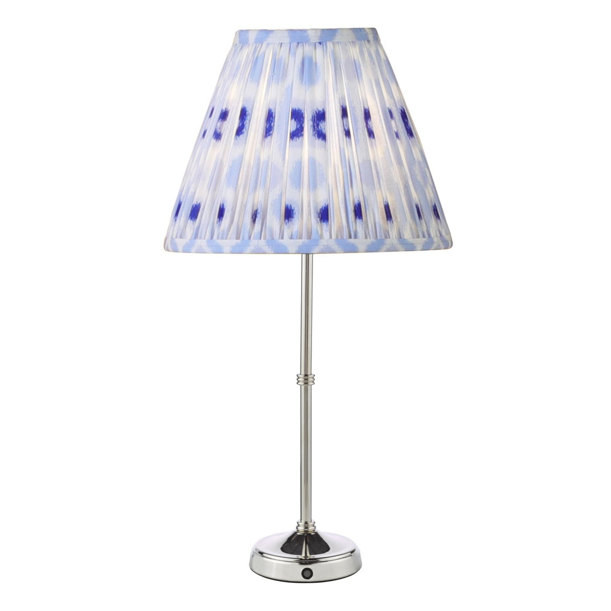 Dahl Rechargeable Table Lamp Polished Nickel With Shade LED