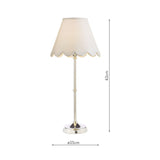 Dahl Rechargeable Table Lamp Polished Nickel With Shade LED