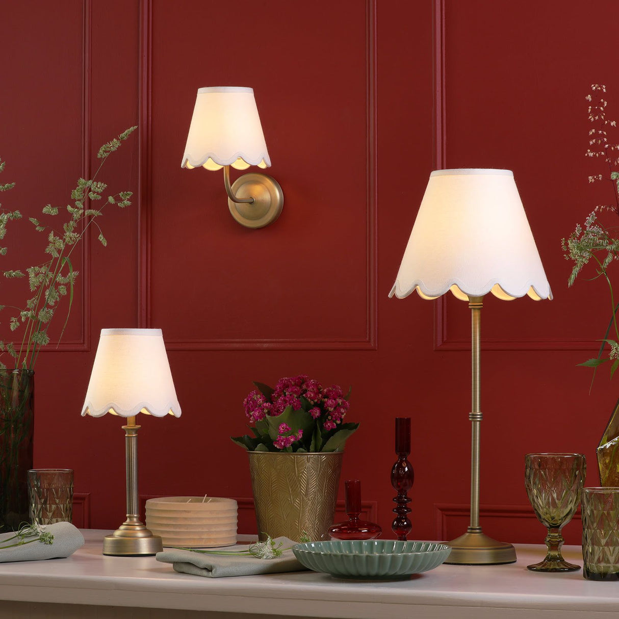 Dahl Rechargeable Table Lamp Matt Antique Brass Base Only LED
