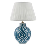 Dakari Table Lamp Blue and Antique Brass With Shade