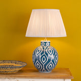 Dakari Table Lamp Blue and Antique Brass With Shade