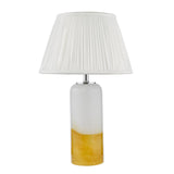 Deandra Table Lamp Yellow and White Art Glass With Shade
