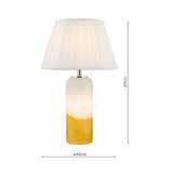 Deandra Table Lamp Yellow and White Art Glass With Shade