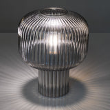 Demarius Table Lamp Smoked Ribbed Glass