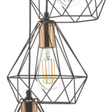 Deyon 3 Light Cluster Pendant Black & Copper