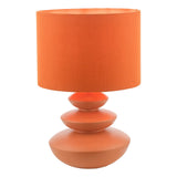 Discus Ceramic Table Lamp Orange With Shade