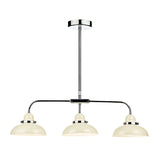 Cream and Chrome Trio Bar Pendant Light