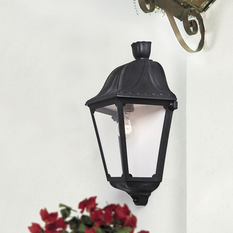 Daria 11W E27 LED CCT, Classic Half Lantern, Black/Clear