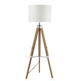 Easel Floor Lamp Light Wood and Polished Chrome Base Only