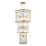 Eleanor 15 Light Chandelier Natural Brass Glass