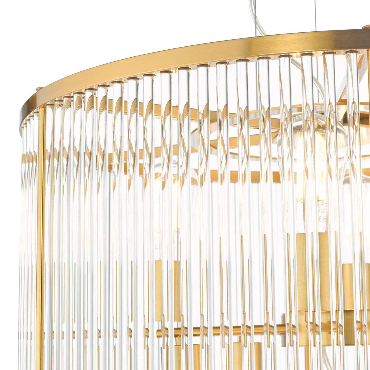 Eleanor 15 Light Chandelier Natural Brass Glass