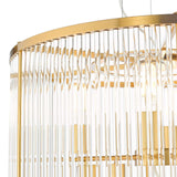 Eleanor 15 Light Chandelier Natural Brass Glass