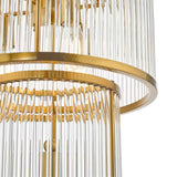 Eleanor 15 Light Chandelier Natural Brass Glass