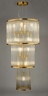 Eleanor 15 Light Chandelier Natural Brass Glass
