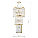Eleanor 15 Light Chandelier Natural Brass Glass