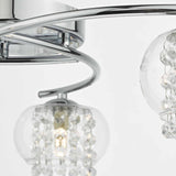 Elma 3 Light Semi Flush Polished Chrome Glass