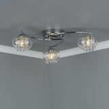 Elma 3 Light Semi Flush Polished Chrome Glass