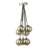 Elpis 7 Light Cluster Pendant Polished Chrome With Smoked Glass