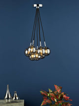 Elpis 7 Light Cluster Pendant Polished Chrome With Smoked Glass
