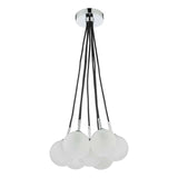 Elpis 7 Light Cluster Pendant Polished Chrome With Opal Glass