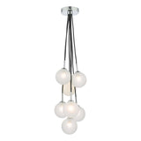 Elpis 7 Light Cluster Pendant Polished Chrome With Opal Glass