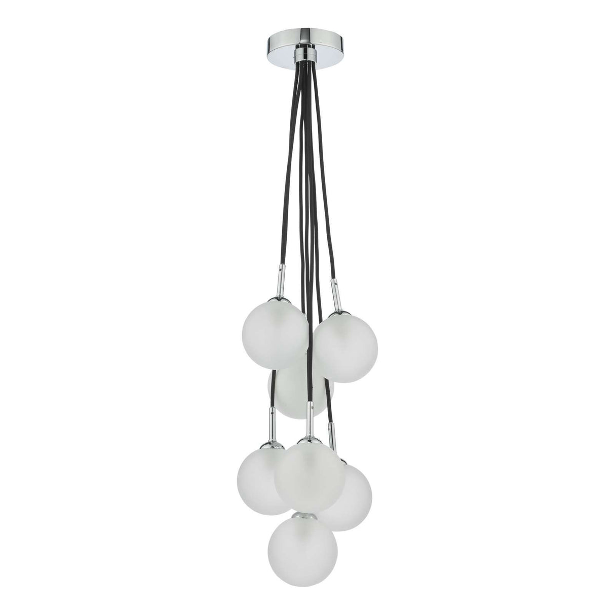 Elpis 7 Light Cluster Pendant Polished Chrome With Opal Glass