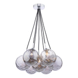 Elpis 7 Light Cluster Pendant Polished Chrome With Smoked Dimpled Glass