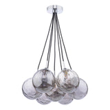 Elpis 7 Light Cluster Pendant Polished Chrome With Smoked Dimpled Glass