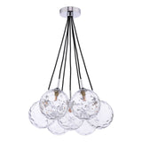 Elpis 7 Light Cluster Pendant Polished Chrome With Clear Dimpled Glass