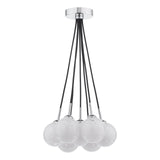 Elpis 7 Light Cluster Pendant Polished Chrome With White Confetti Glass