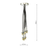Elpis 7 Light Cluster Pendant Polished Chrome Frame Only