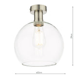Emerson Semi Flush Antique Chrome Round Clear Glass