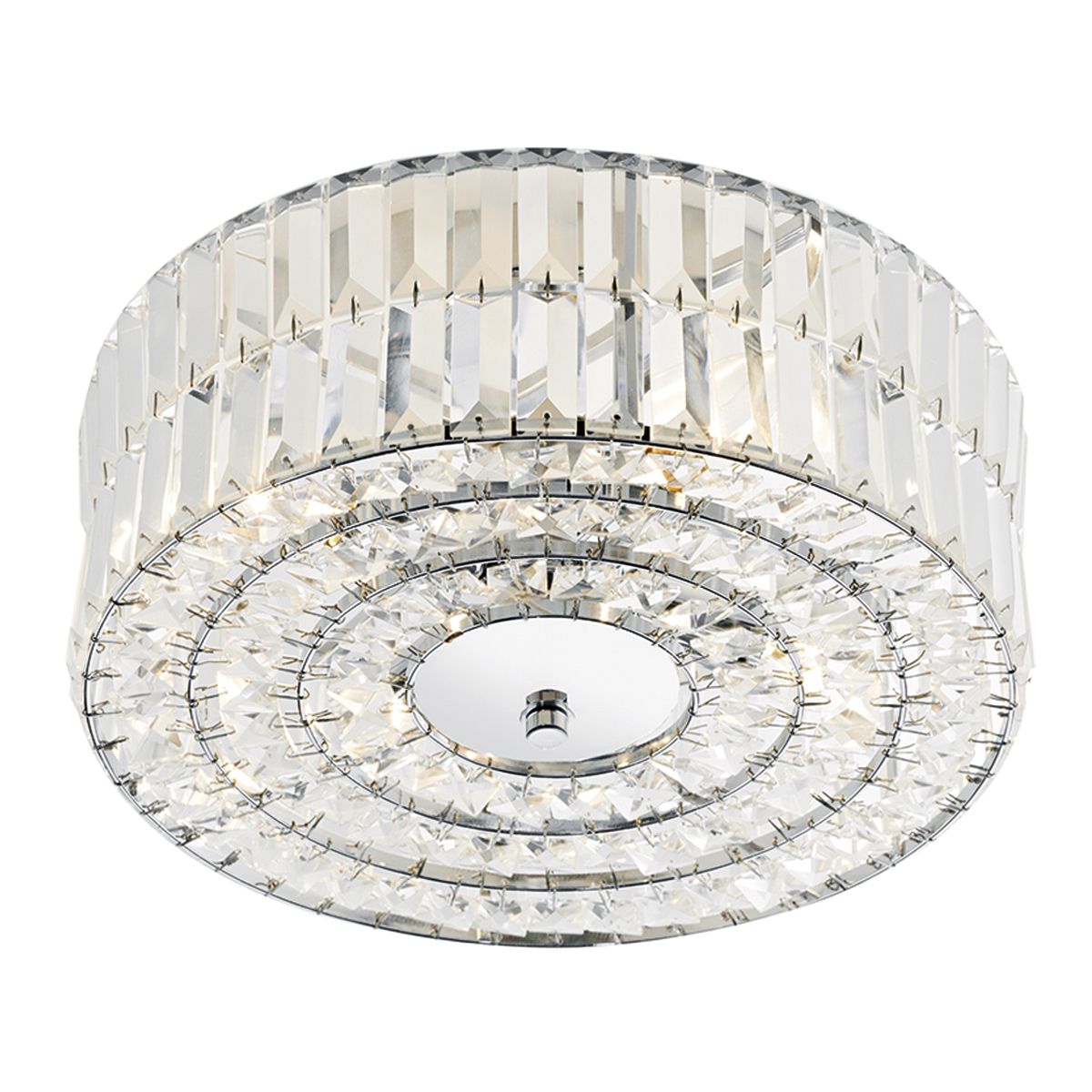 Errol Crystal Semi Flush Fitting Polished Chrome