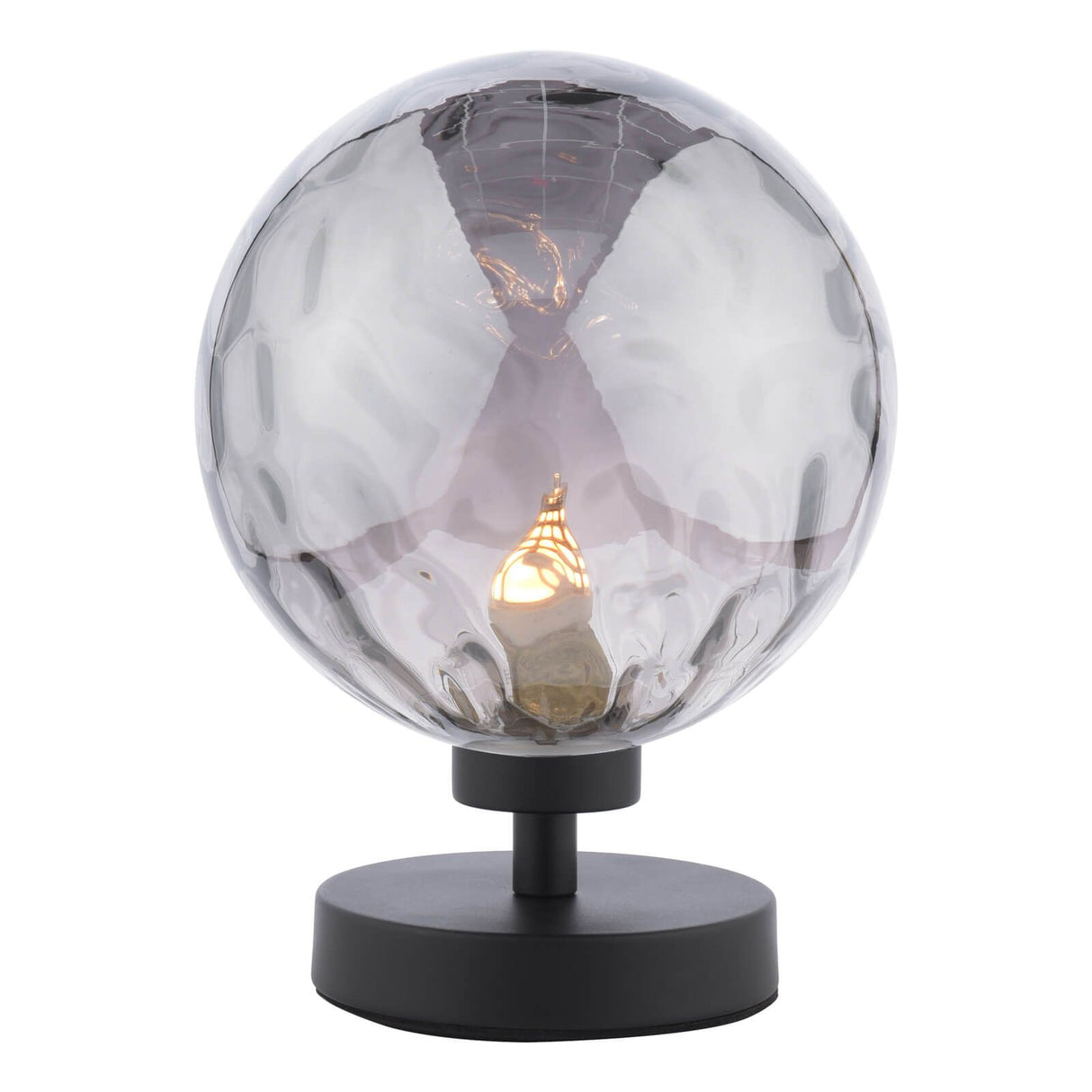 Esben Touch Table Lamp Matt Black With Smoked Dimpled Glass