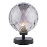 Esben Touch Table Lamp Matt Black With Smoked Dimpled Glass