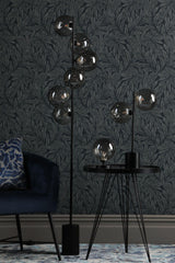 Esben Touch Table Lamp Matt Black With Smoked Dimpled Glass