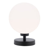 Esben Touch Table Lamp Matt Black With Opal Glass