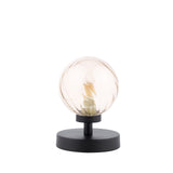 Esben Touch Table Lamp Matt Black With Twisted Amber Glass