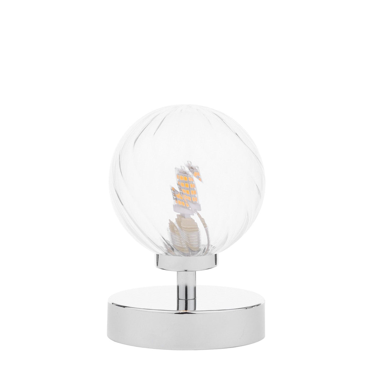 Esben Touch Table Lamp Polished Chrome With Twisted Glass