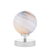 Esben Touch Table Lamp Polished Chrome With Planet Style Glass