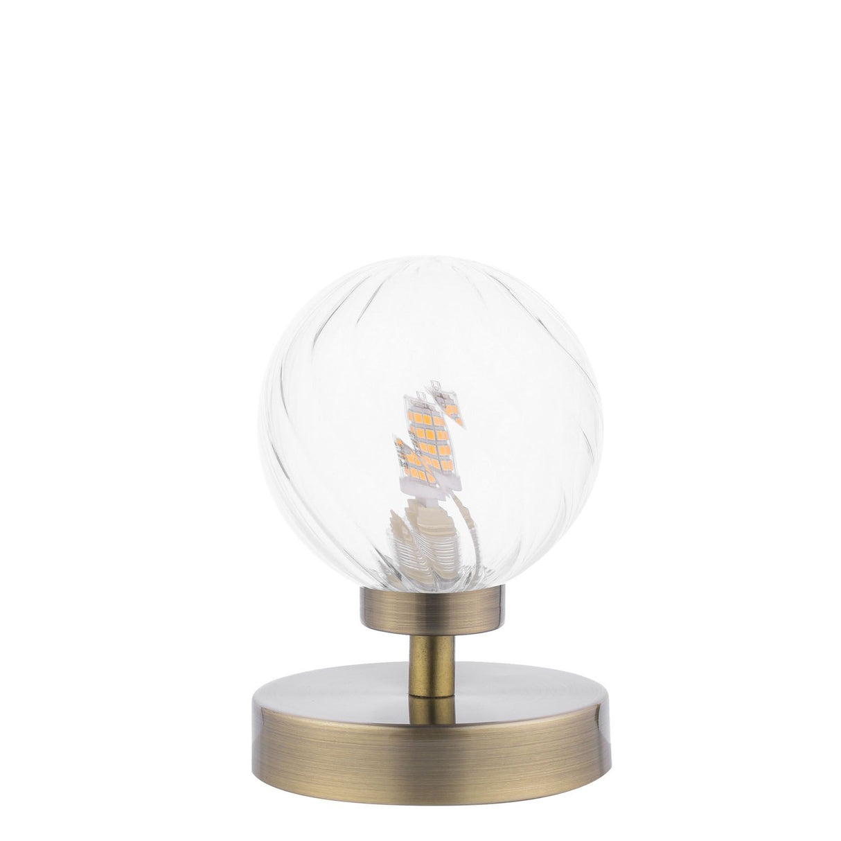 Esben Touch Table Lamp Antique Brass With Twisted Glass