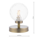 Esben Touch Table Lamp Antique Brass With Twisted Glass