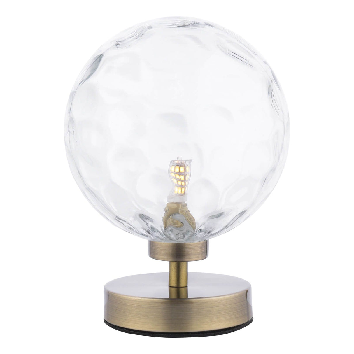 Esben Touch Table Lamp Antique Brass With Clear Dimpled Glass