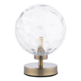 Esben Touch Table Lamp Antique Brass With Clear Dimpled Glass
