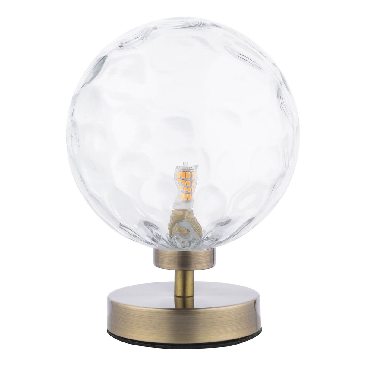 Esben Touch Table Lamp Antique Brass With Clear Dimpled Glass