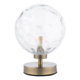 Esben Touch Table Lamp Antique Brass With Clear Dimpled Glass